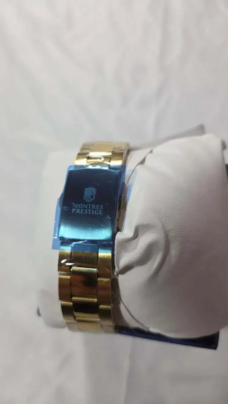 Montres Prestige MPW-0093 Gold Tone Stainless Steel Watch Blue Dial